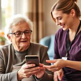 Care home residents learning about scams