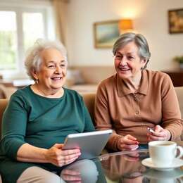 Care home resident receiving one-on-one support