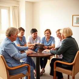 Care home staff learning digital skills